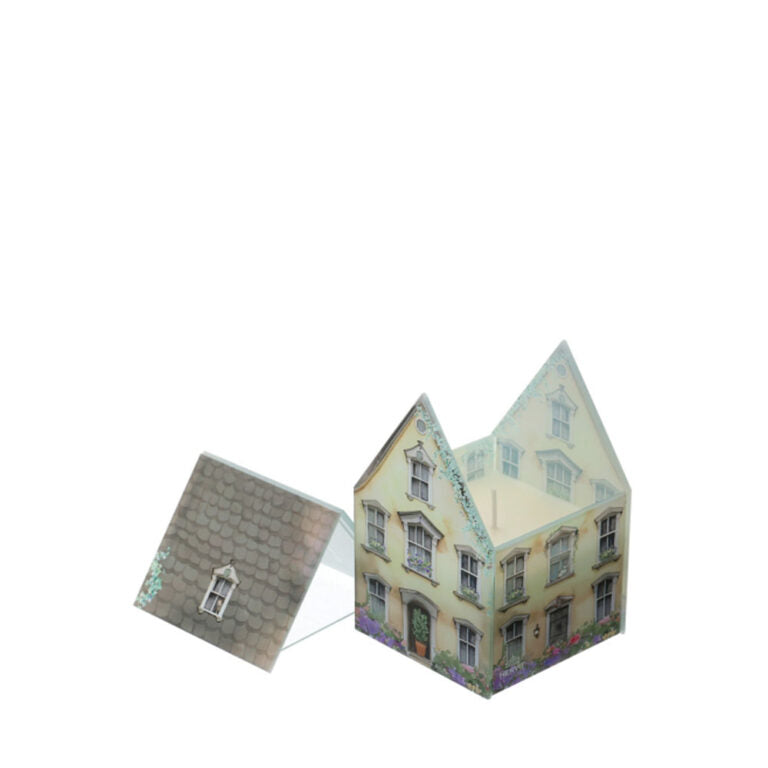 Casetta in Vetro Satinato con Candela Profumata - Linea "Cottage"