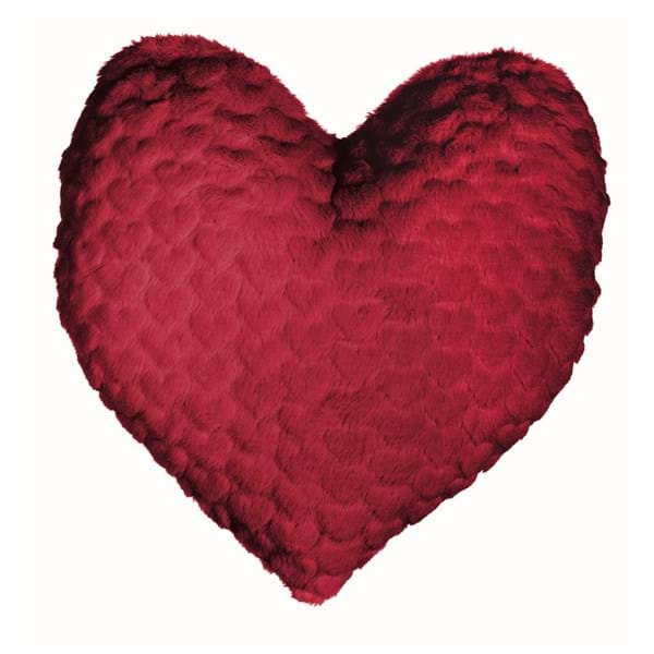 Cuscino a Forma di Cuore in Pile Rosso 40x40 cm