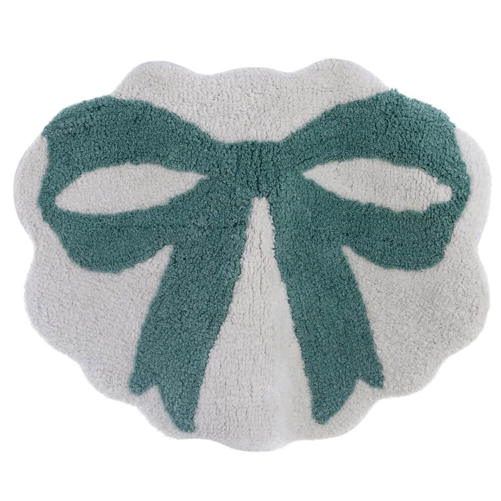 Tappeto Bagno Sagomato con Fiocco Verde 50x60 cm - Blanc Mariclò