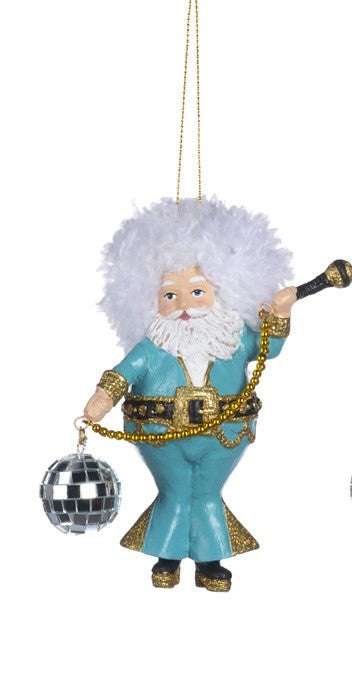 Decorazione "Babbo Natale Disco Anni '70" - 14 cm