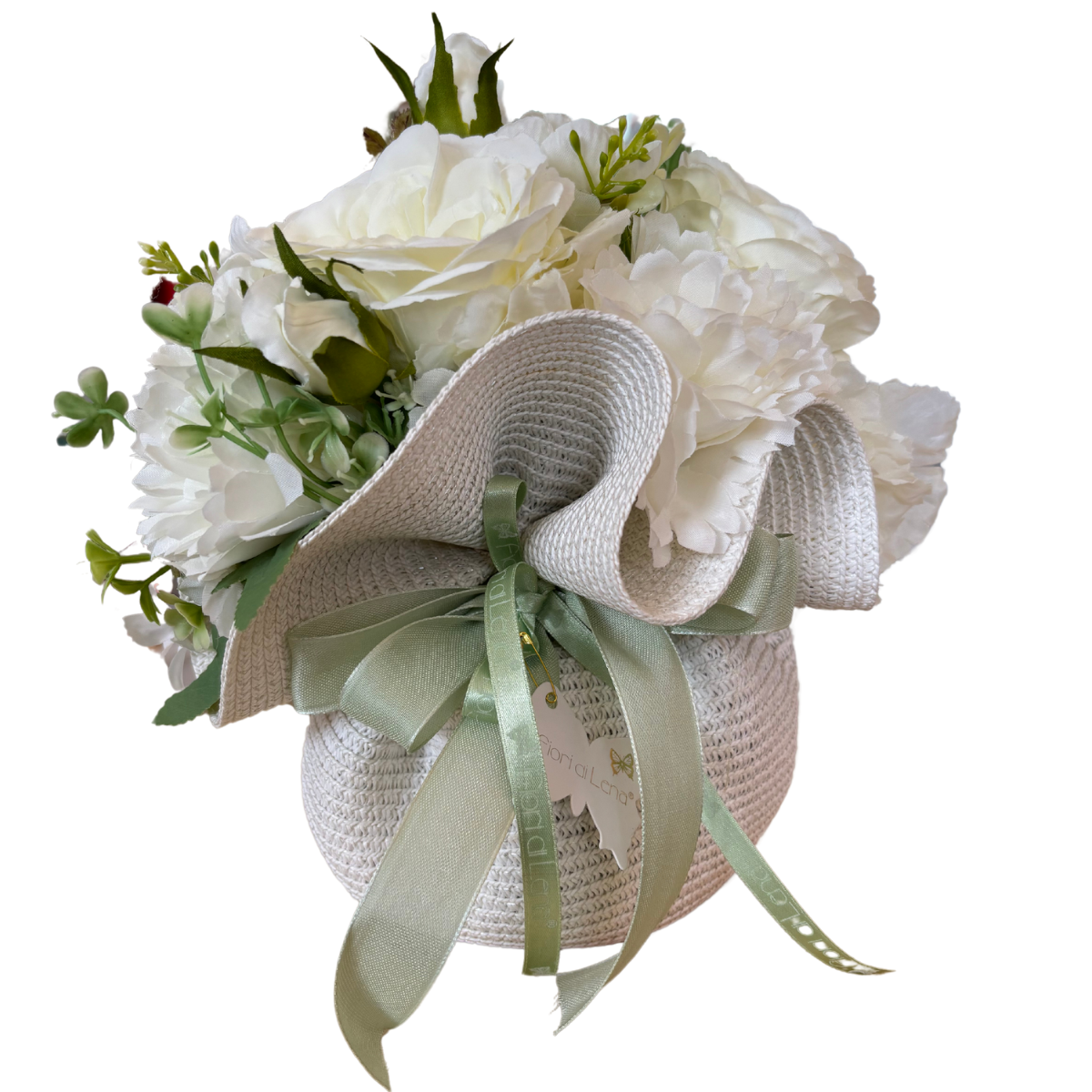 Cestino di Fiori Artigianale con Base in Canapone