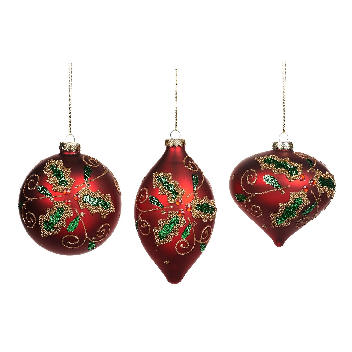 Decorazione Sfera Rossa con Agrifoglio - Goodwill
