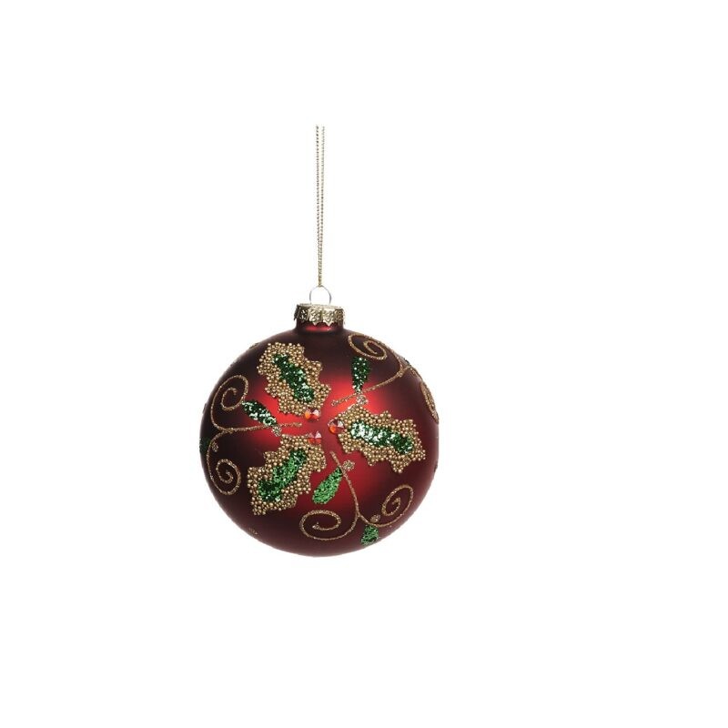 Decorazione Sfera Rossa con Agrifoglio - Goodwill
