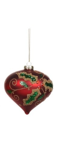 Decorazione Sfera Rossa con Agrifoglio - Goodwill