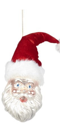 Decorazione Testa di Babbo e Mamma Natale 19.5 cm