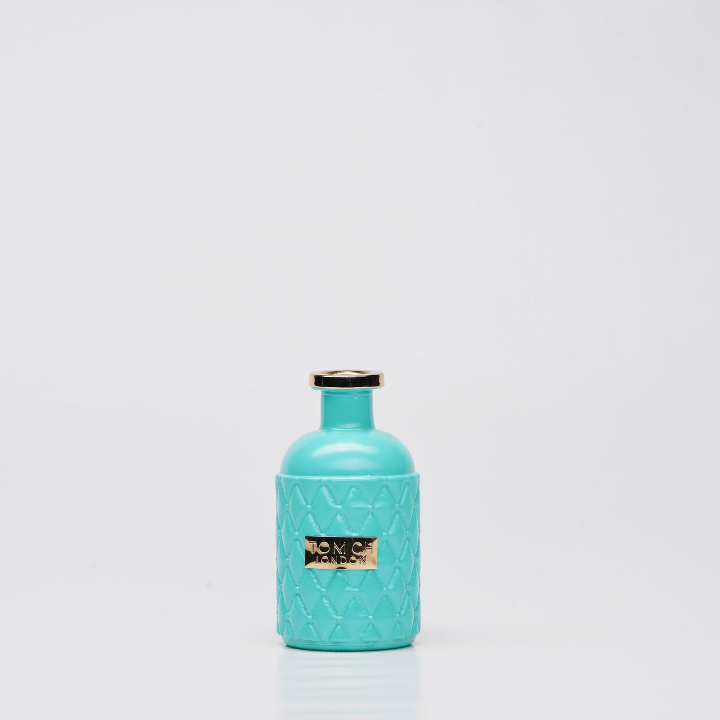 Vaso in Vetro Colorato a Forma di Bottiglia con Dettagli Oro 13 h cm – Tom CH