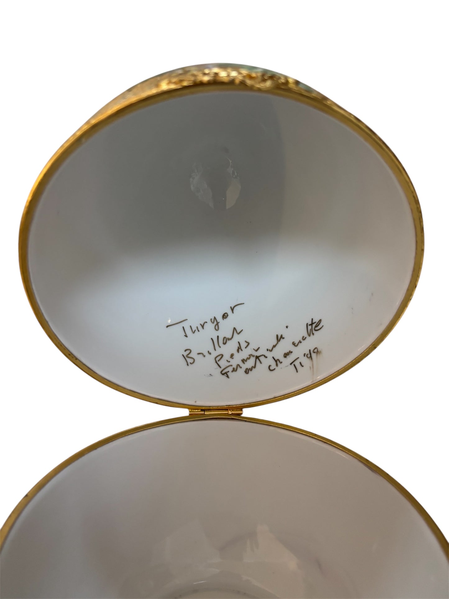 Uovo Fabergé in Porcellana Limoges Dipinto a Mano