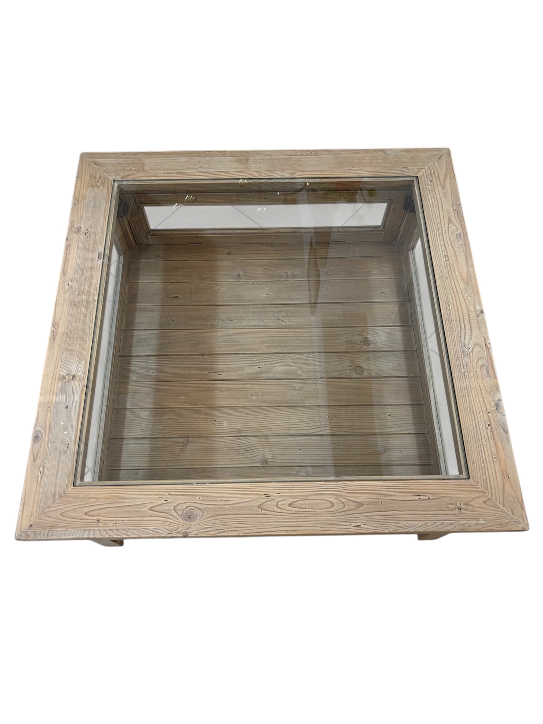 Tavolino Quadrato in Legno con Doppio Ripiano 90x90 cm - Innovaliving