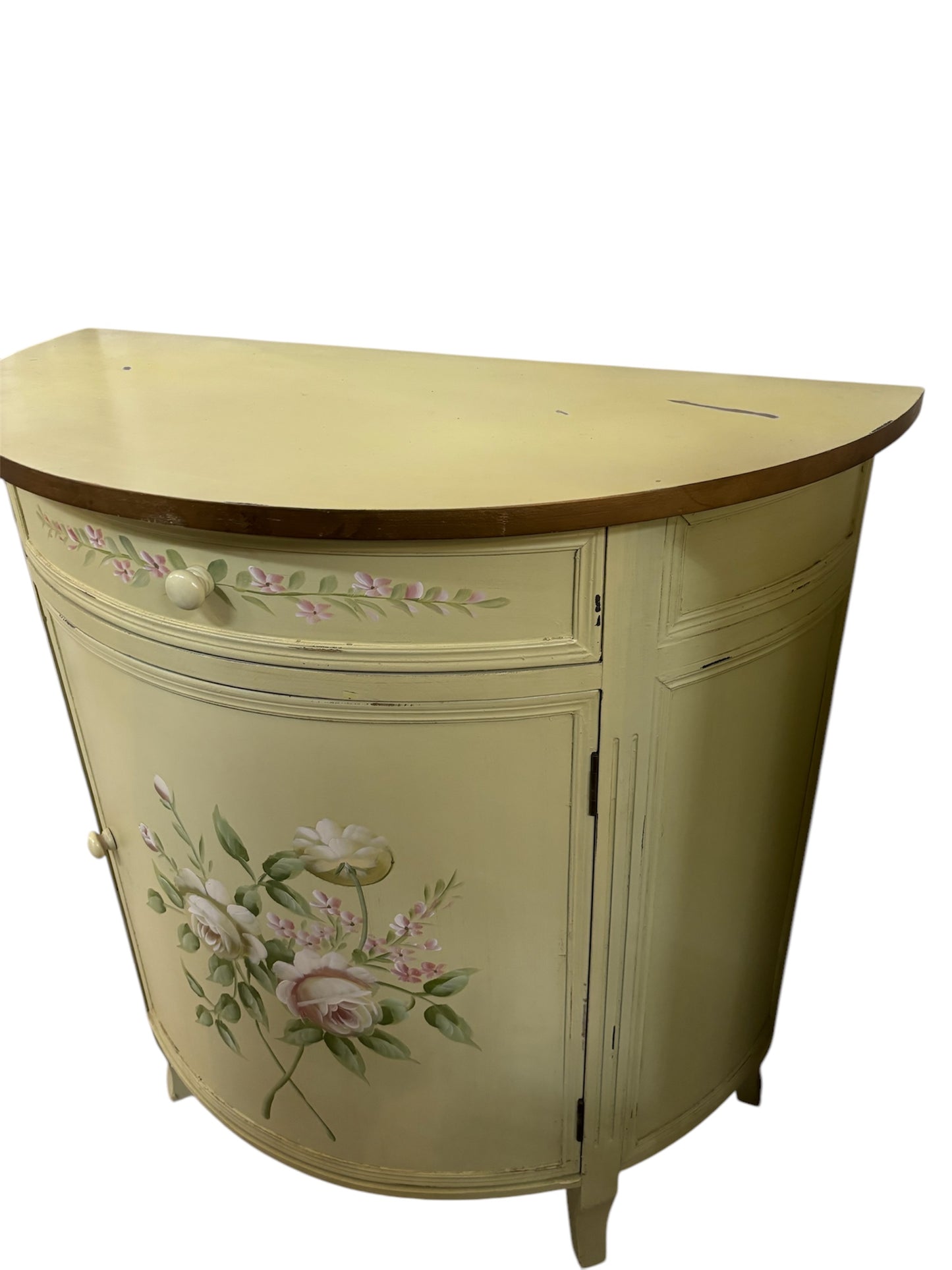 Mobile a Mezzaluna in Legno con Fiore