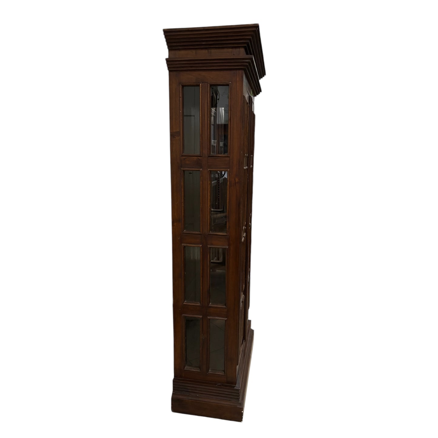 Mobile con Ante in Legno Massello Sheesham e Vetro