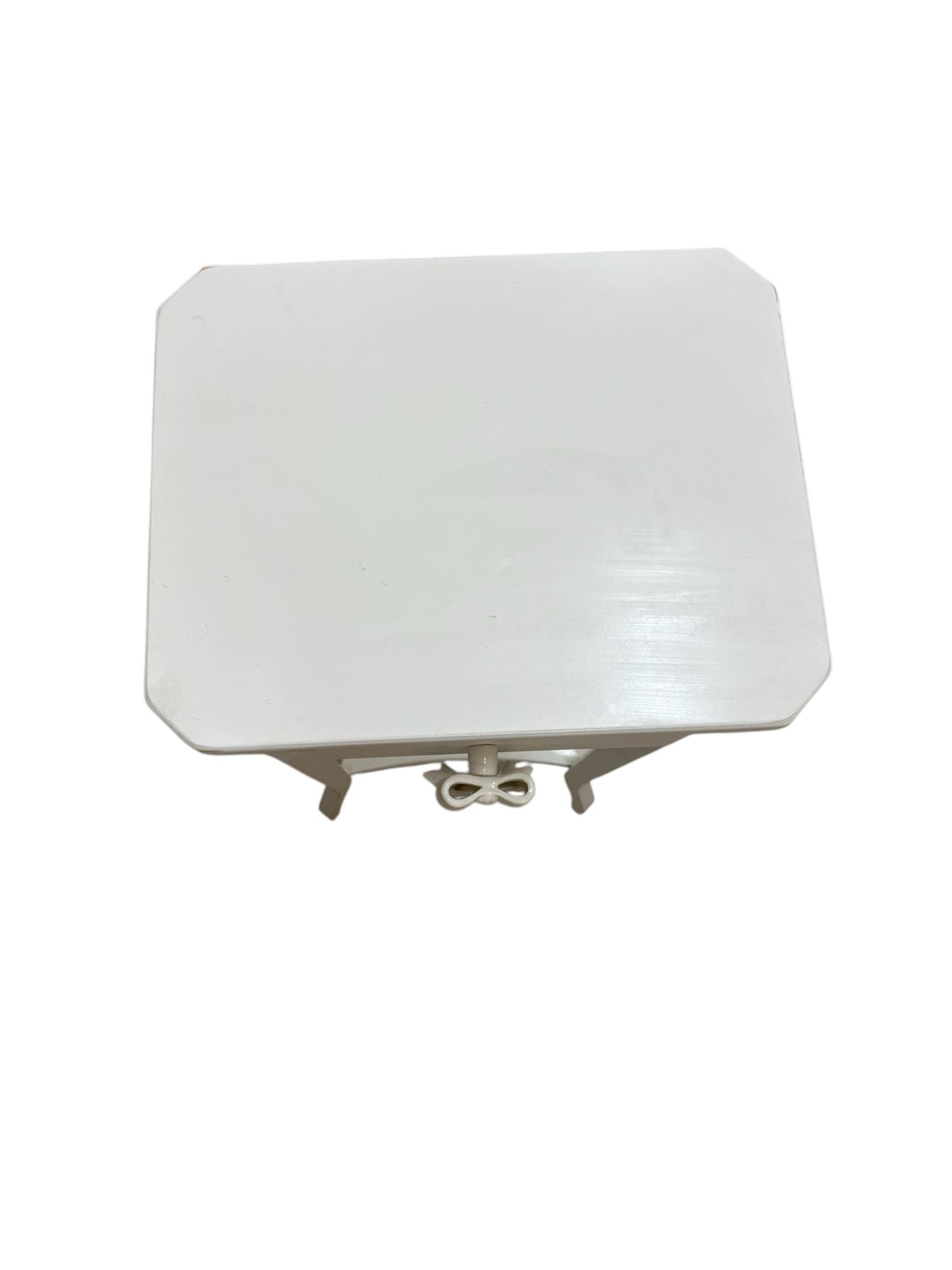 Tavolino con Cassetto e Fiocco in Porcellana – Stile Shabby Chic