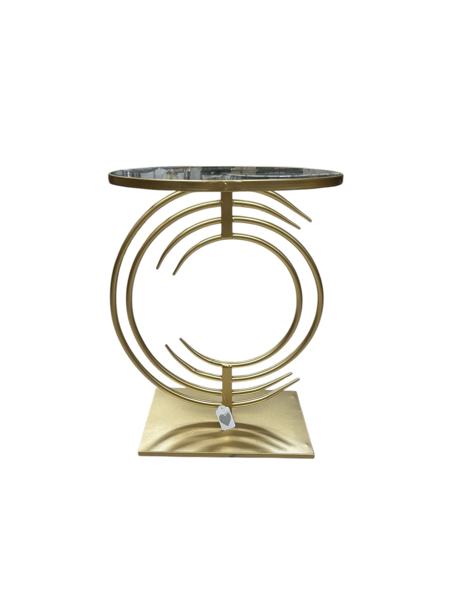 Tavolino in Metallo Oro con Piano in Vetro - L'Arte dei Nacchi