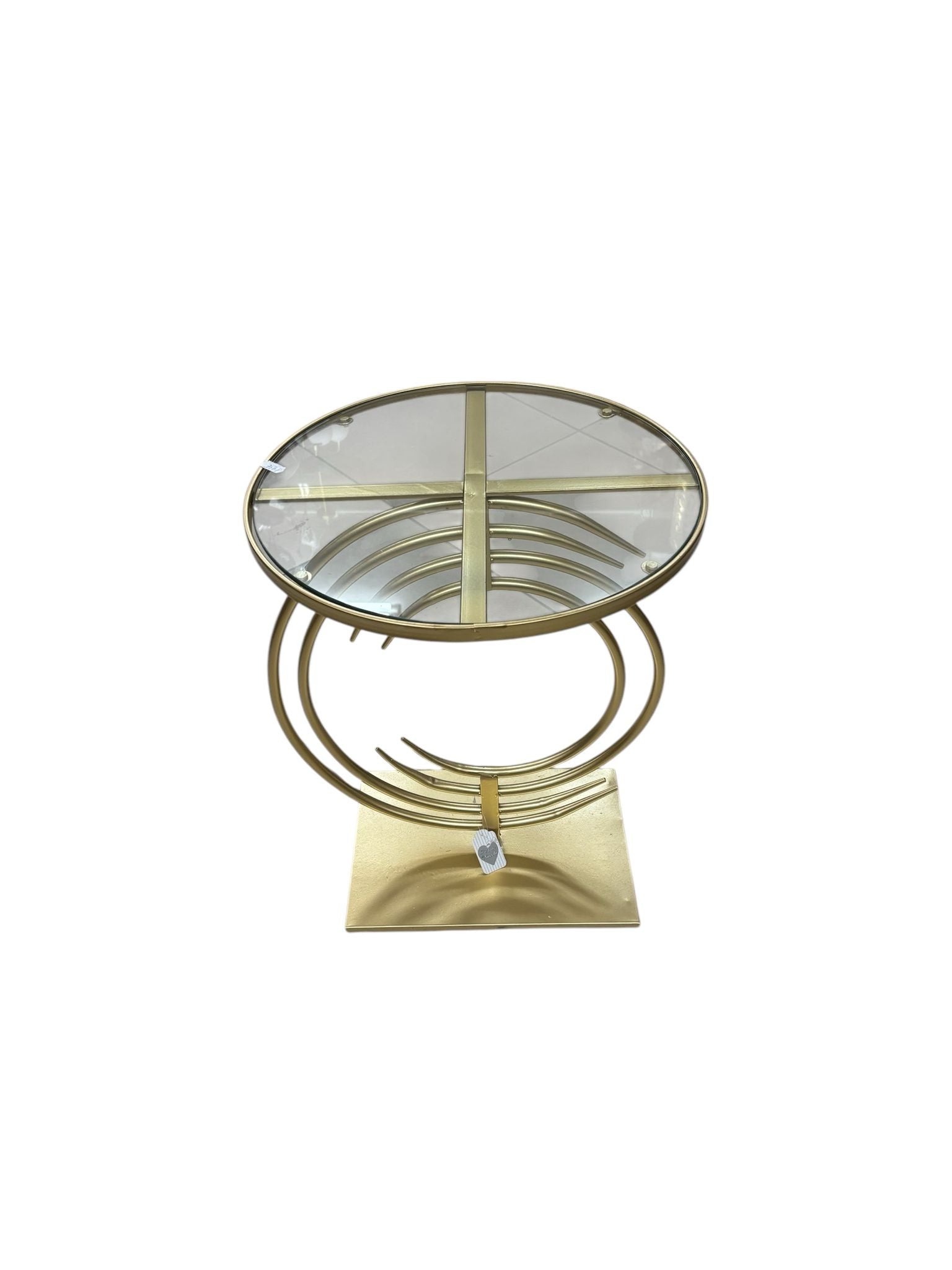 Tavolino in Metallo Oro con Piano in Vetro - L'Arte dei Nacchi