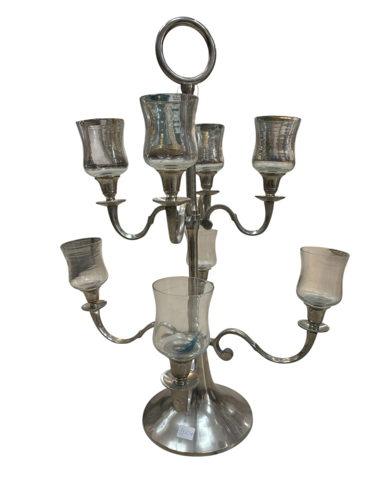 Candelabro Imponente a 8 Braccia in Acciaio Indiano - In Art