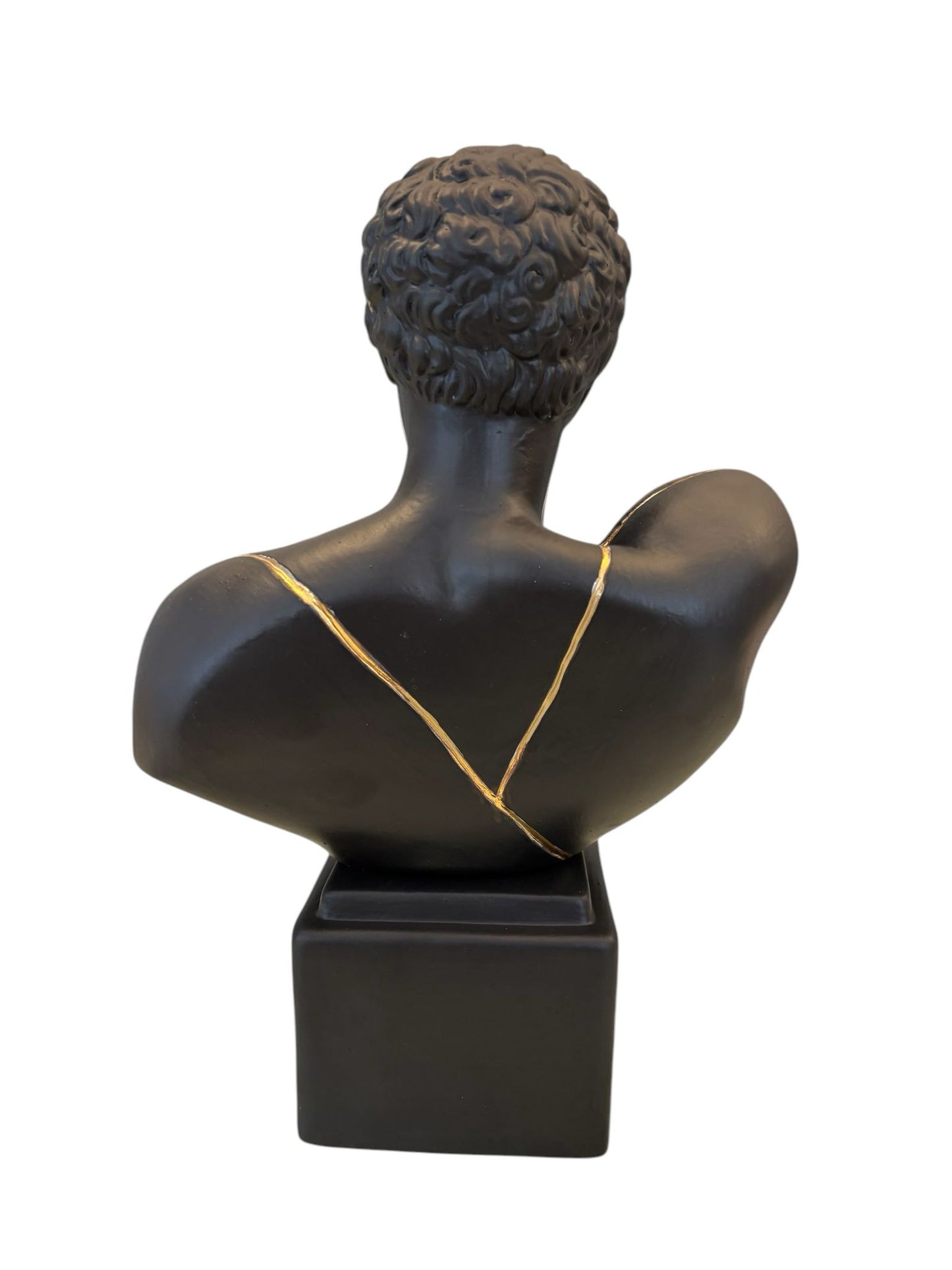 Busto di Divinità Greca Maschile in Porcellana con Dettagli Oro 28 cm – Sbordone
