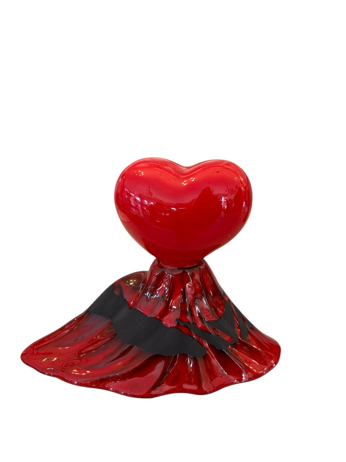 Scultura del Vesuvio con Cuore sul Cratere 15 cm – Amagè