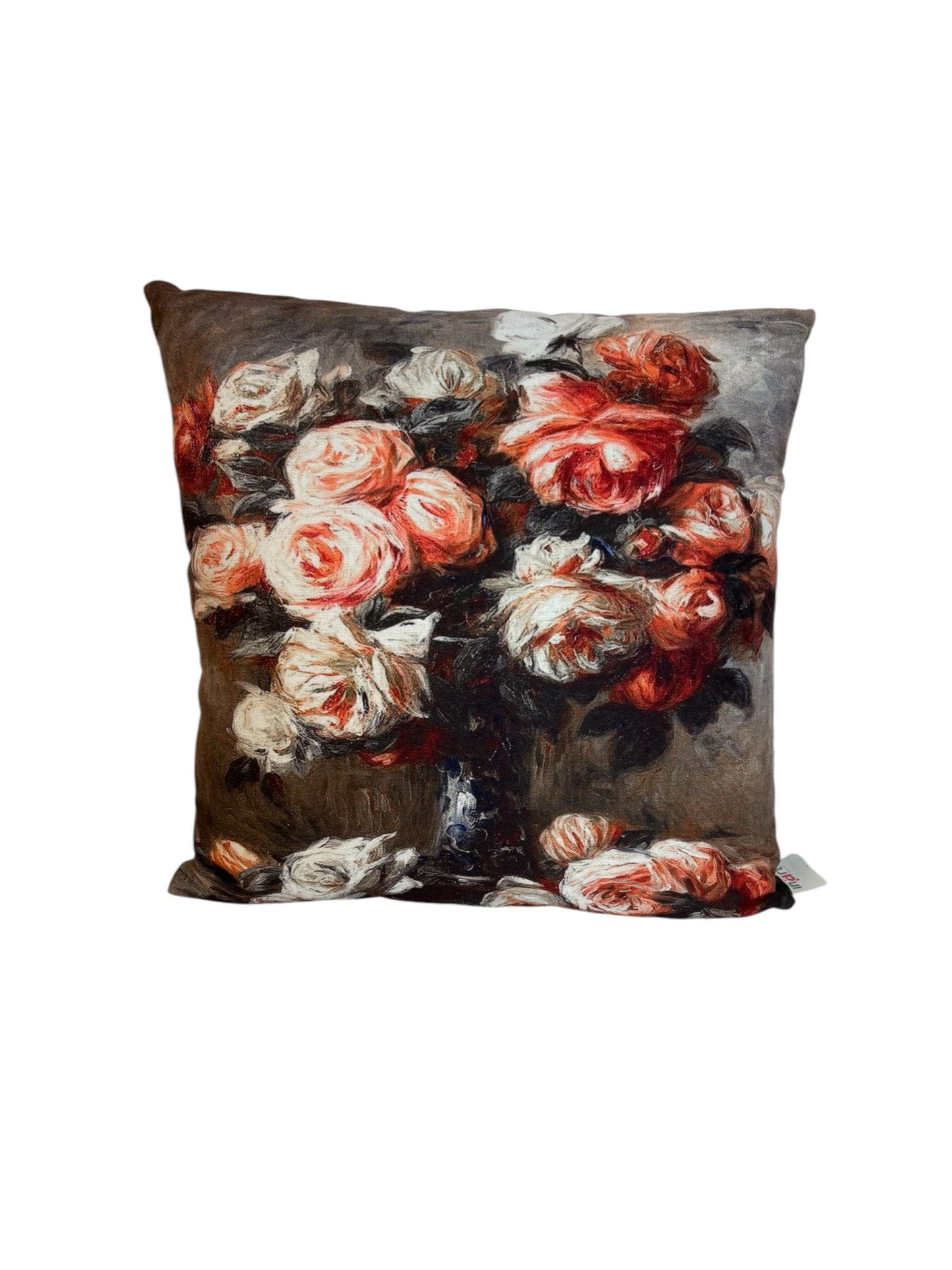 Cuscino in Cotone con Fiori Rosa Antico e Cipria 40x40 cm - In Art