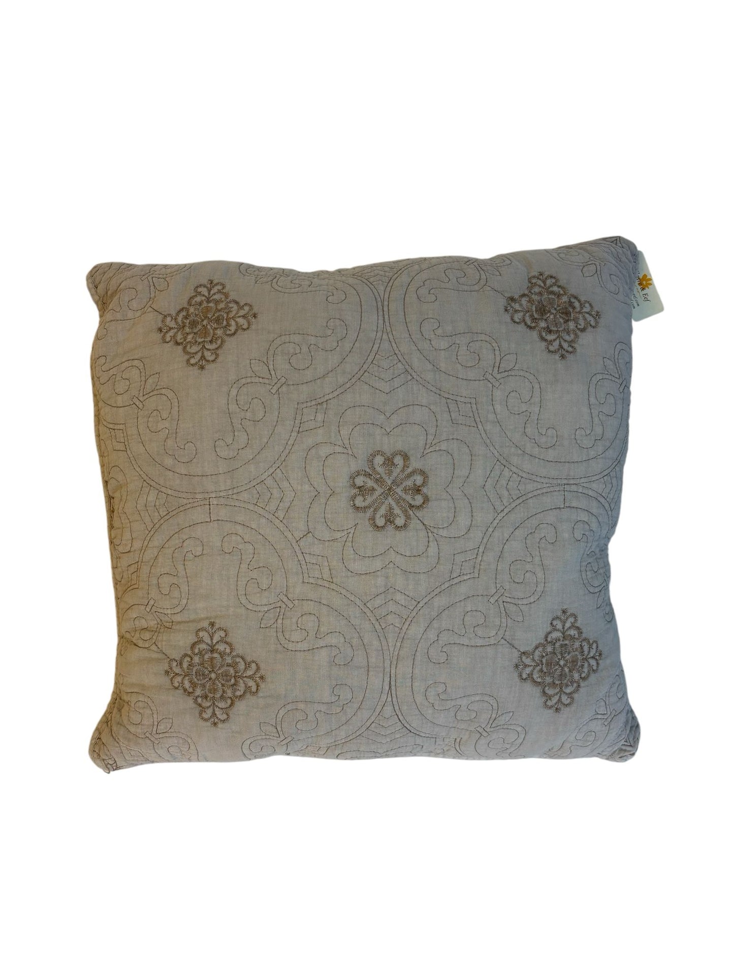 Cuscino Soffice in Cotone con Ricami Beige 50x50 cm – Clayre & Eef