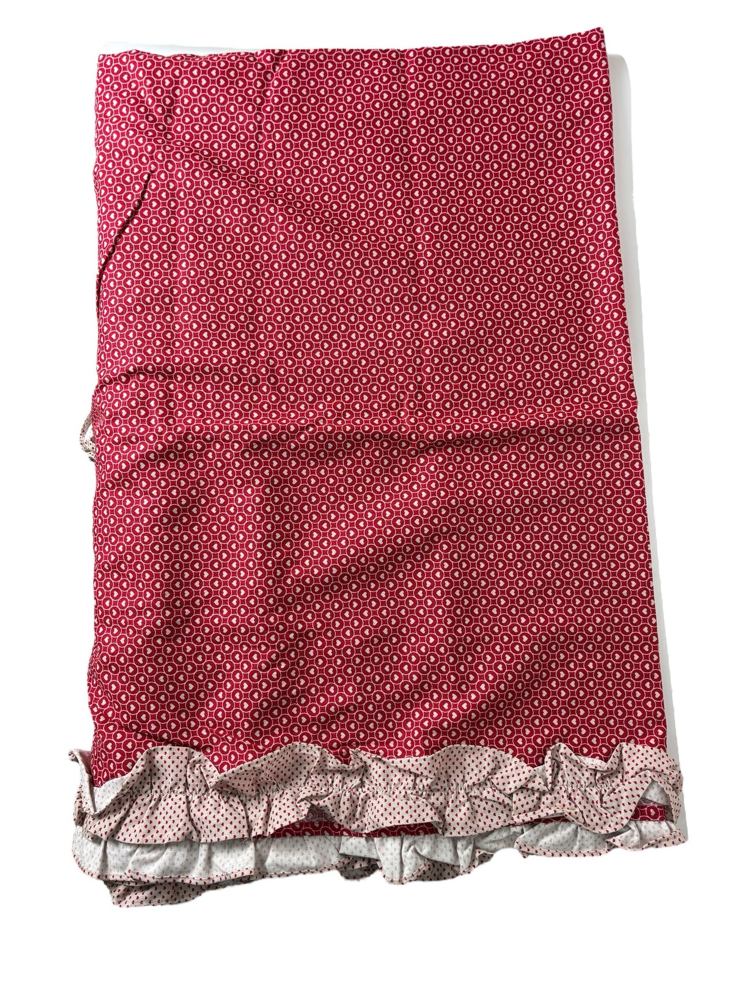 Tovaglia in Cotone Rosso con Balze Tortora 150x250 cm - Angelica Home