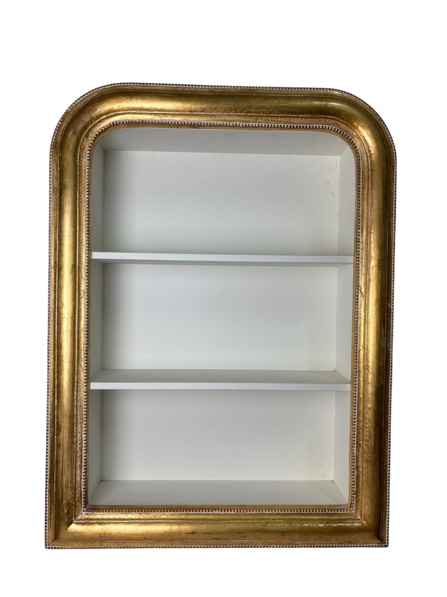 Libreria da Parete in Legno Bianco con Cornice Oro – L’Arte dei Nacchi