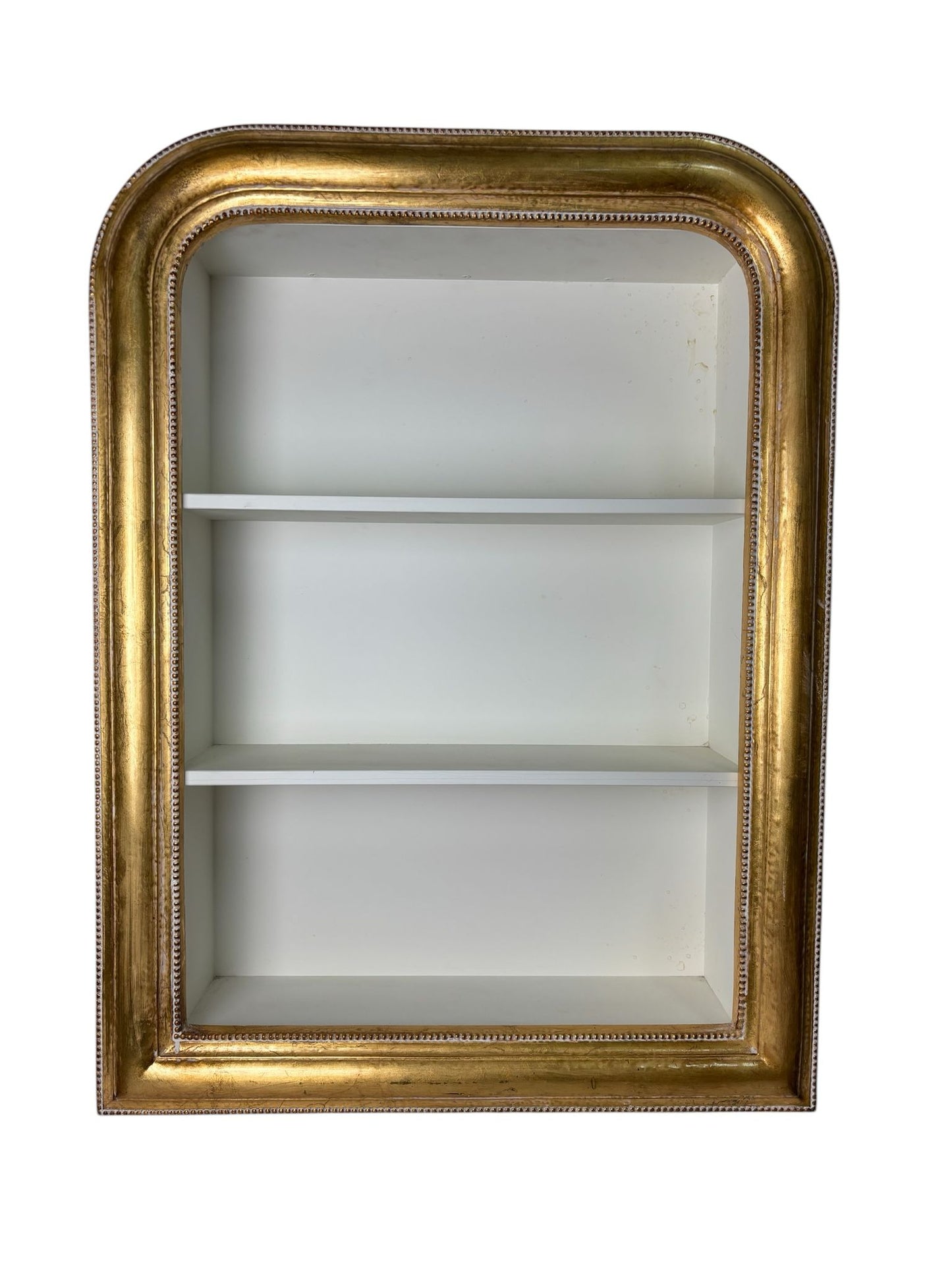 Libreria da Parete in Legno Bianco con Cornice Oro – L’Arte dei Nacchi