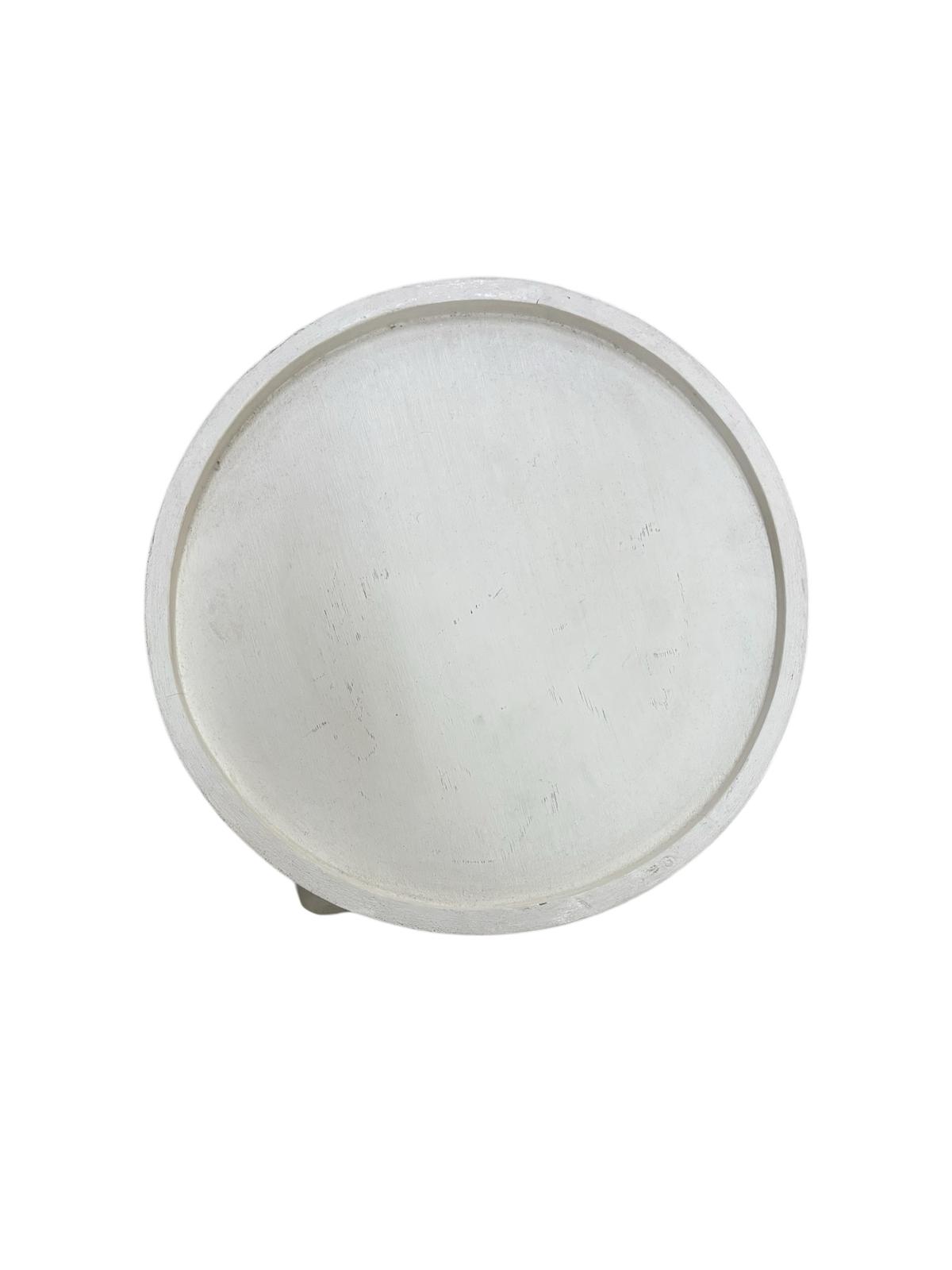 Tavolinetto con Vassoio Removibile in Legno Massello Bianco - Amadeus