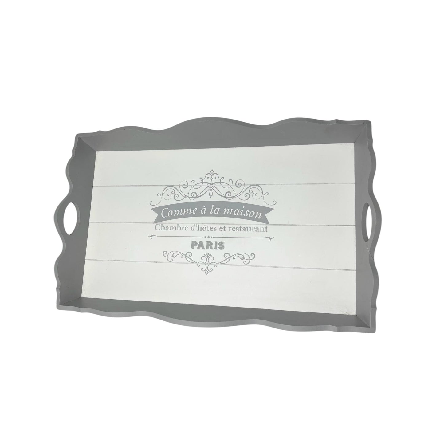 Vassoio in Legno Grigio con Motivi Provenzali – Amadeus