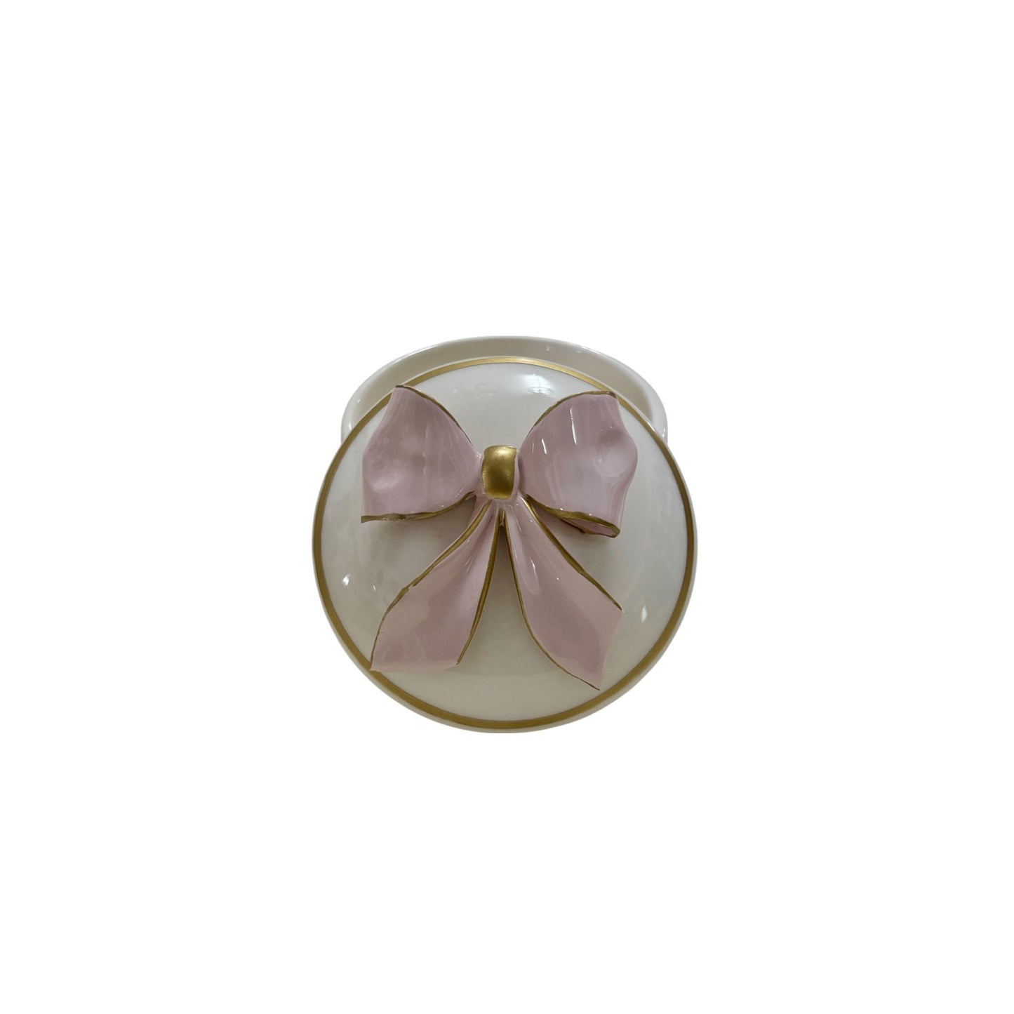 Scatola Tonda con Fiocco 3D in Ceramica – Dea Capodimonte