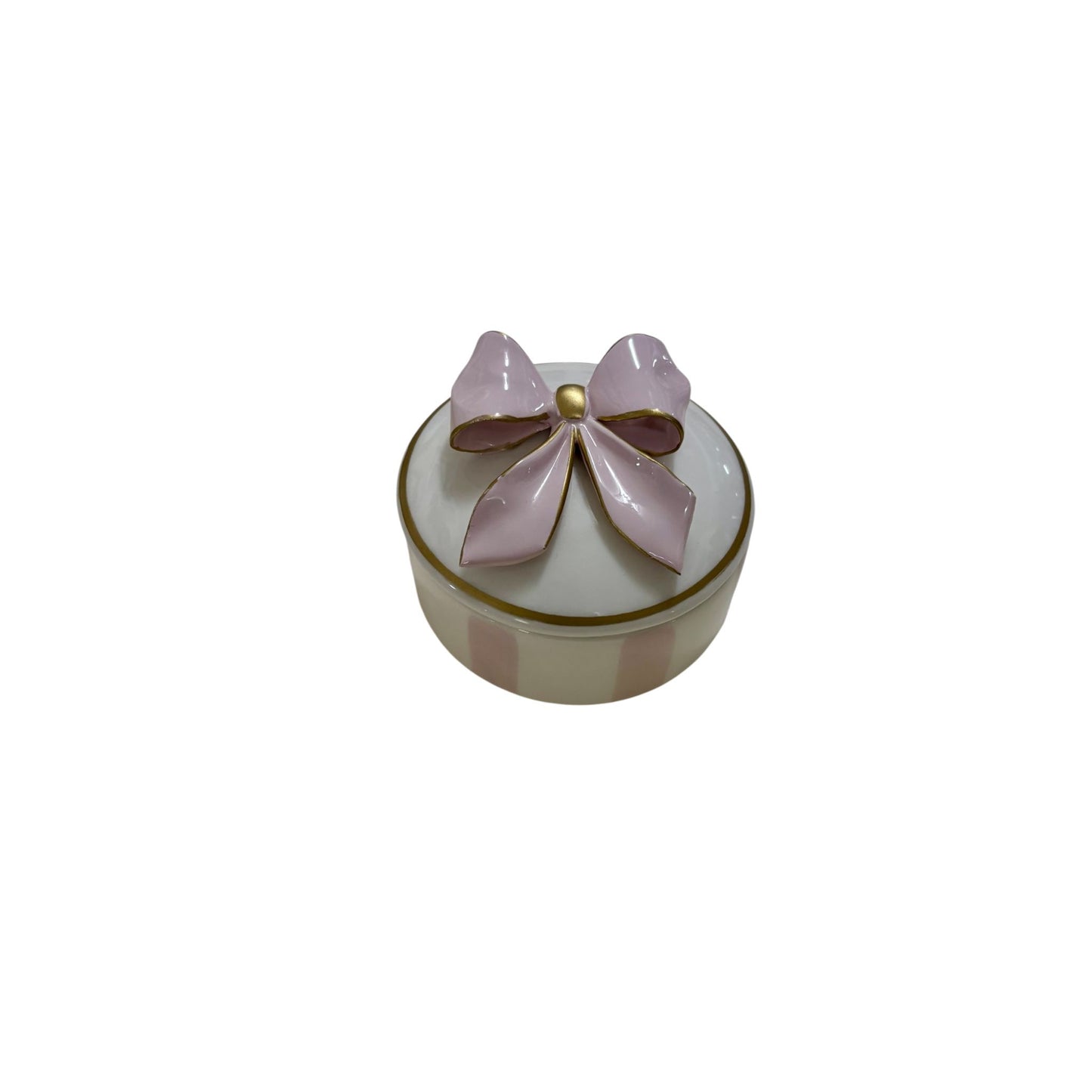 Scatola Tonda con Fiocco 3D in Ceramica – Dea Capodimonte