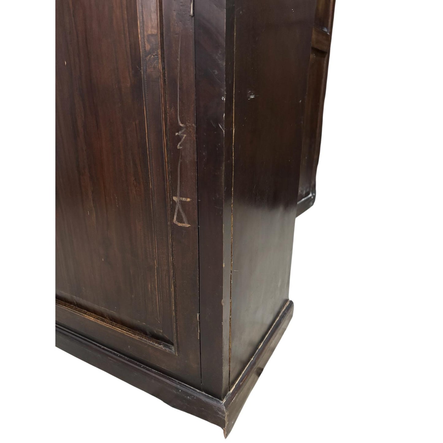 Credenza in Legno Massello di Sheesham con Ante in Vetro 188 h cm– Da Restaurare
