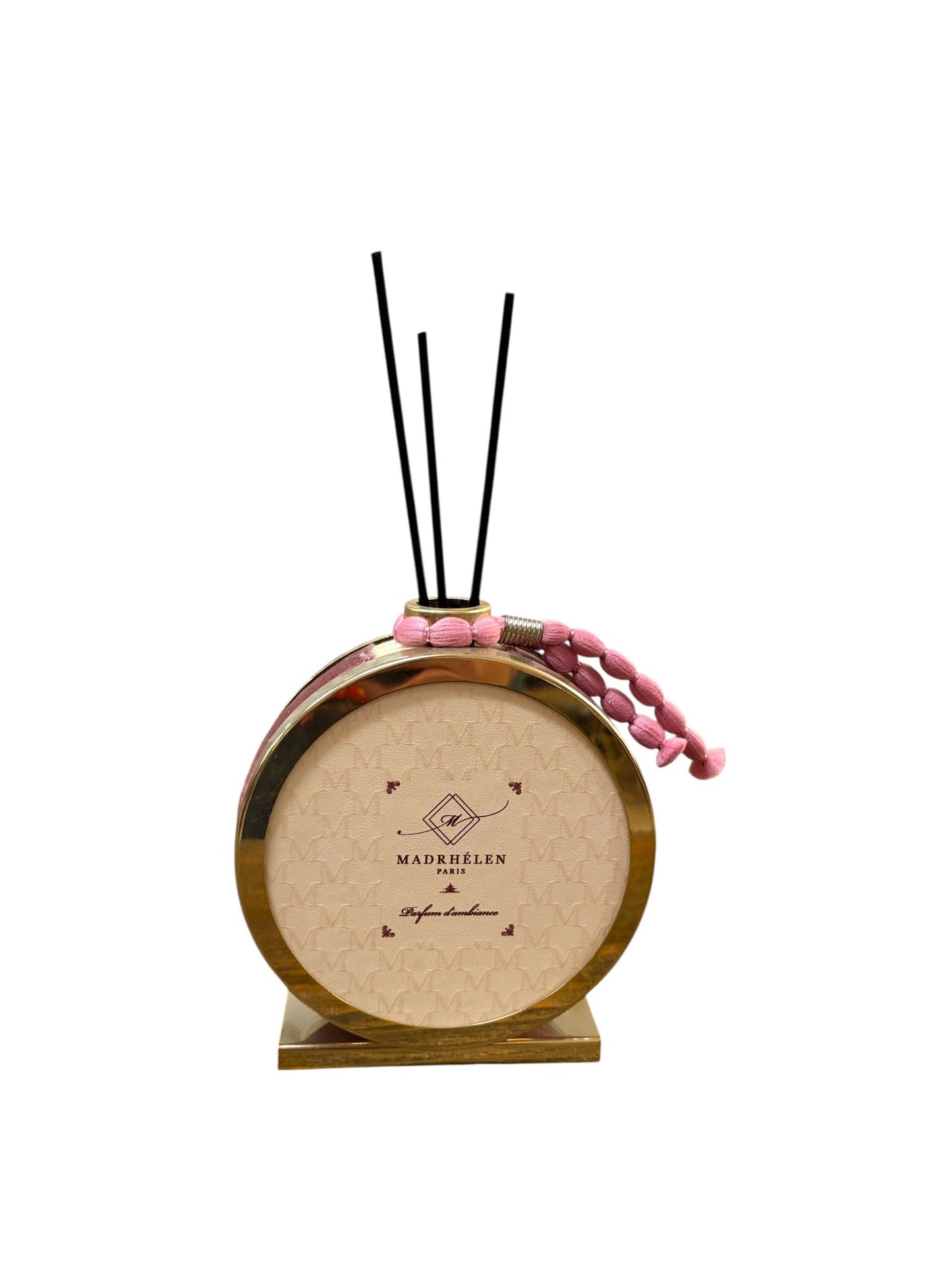 Profumatore Tondo in Metallo Oro con Inserti Rosa – Linea Madrhelen