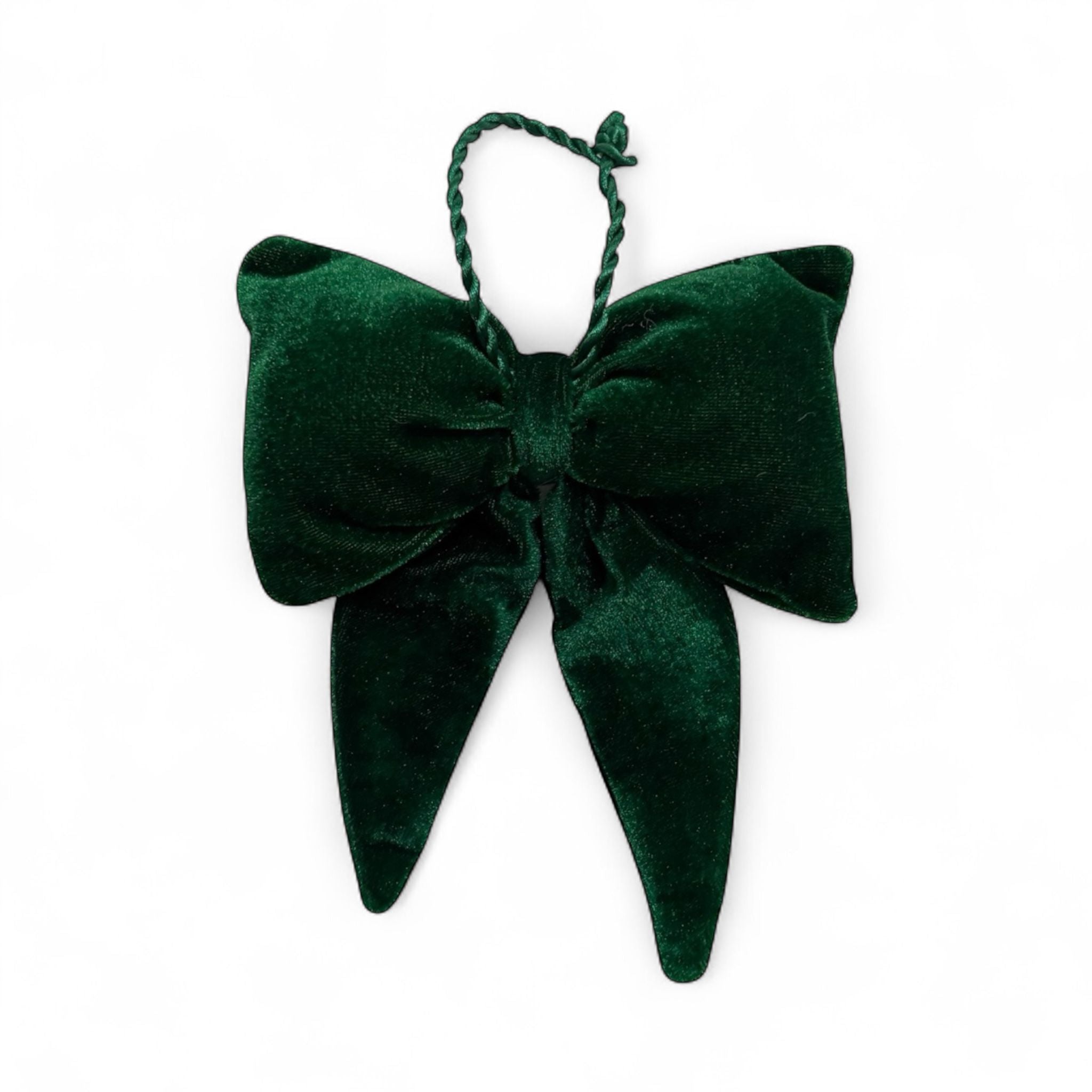 Fiocco Natalizio in Velluto Verde 10 cm - Hervit