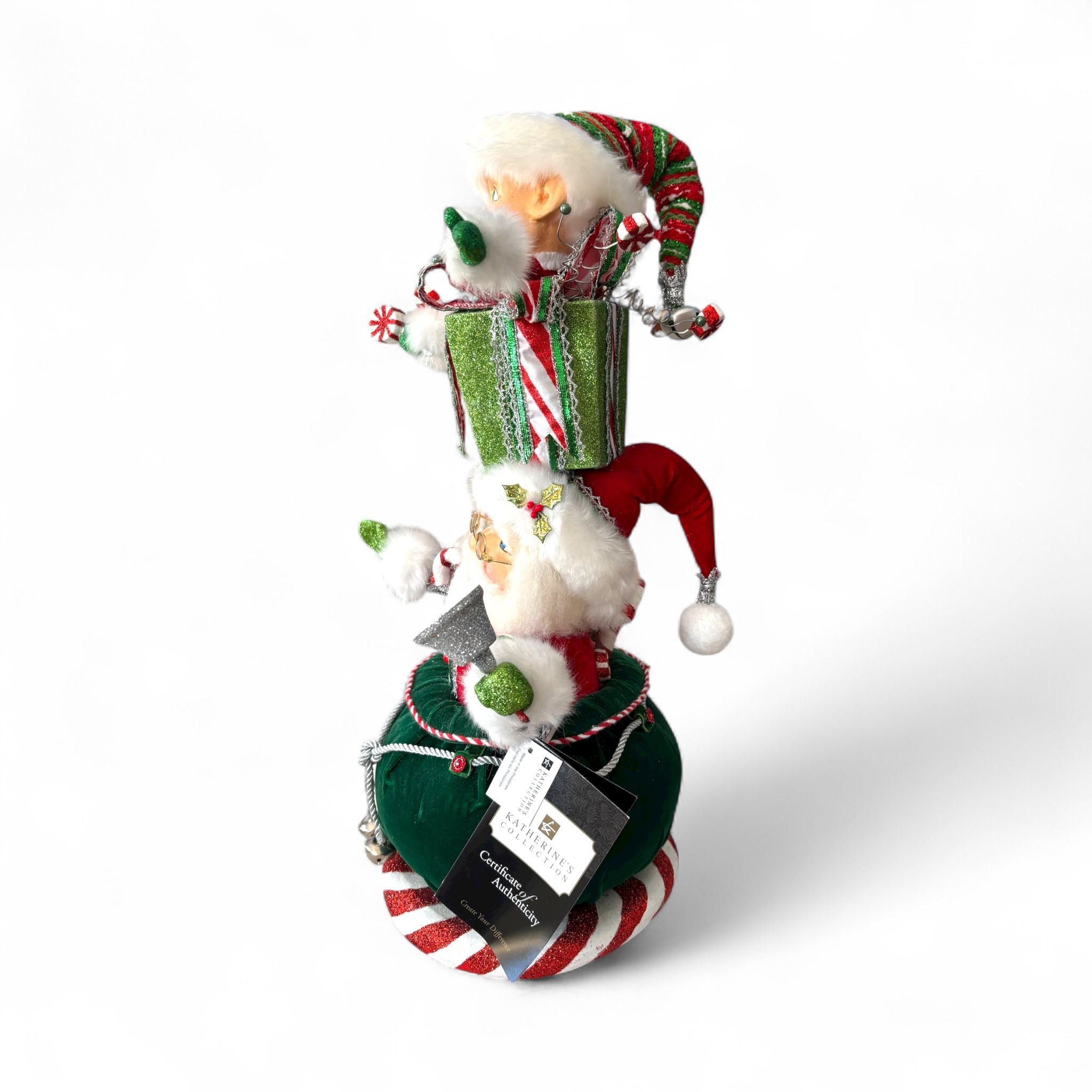 Elfetto sulla Testa di Babbo Natale 50 cm - Katherine Collection