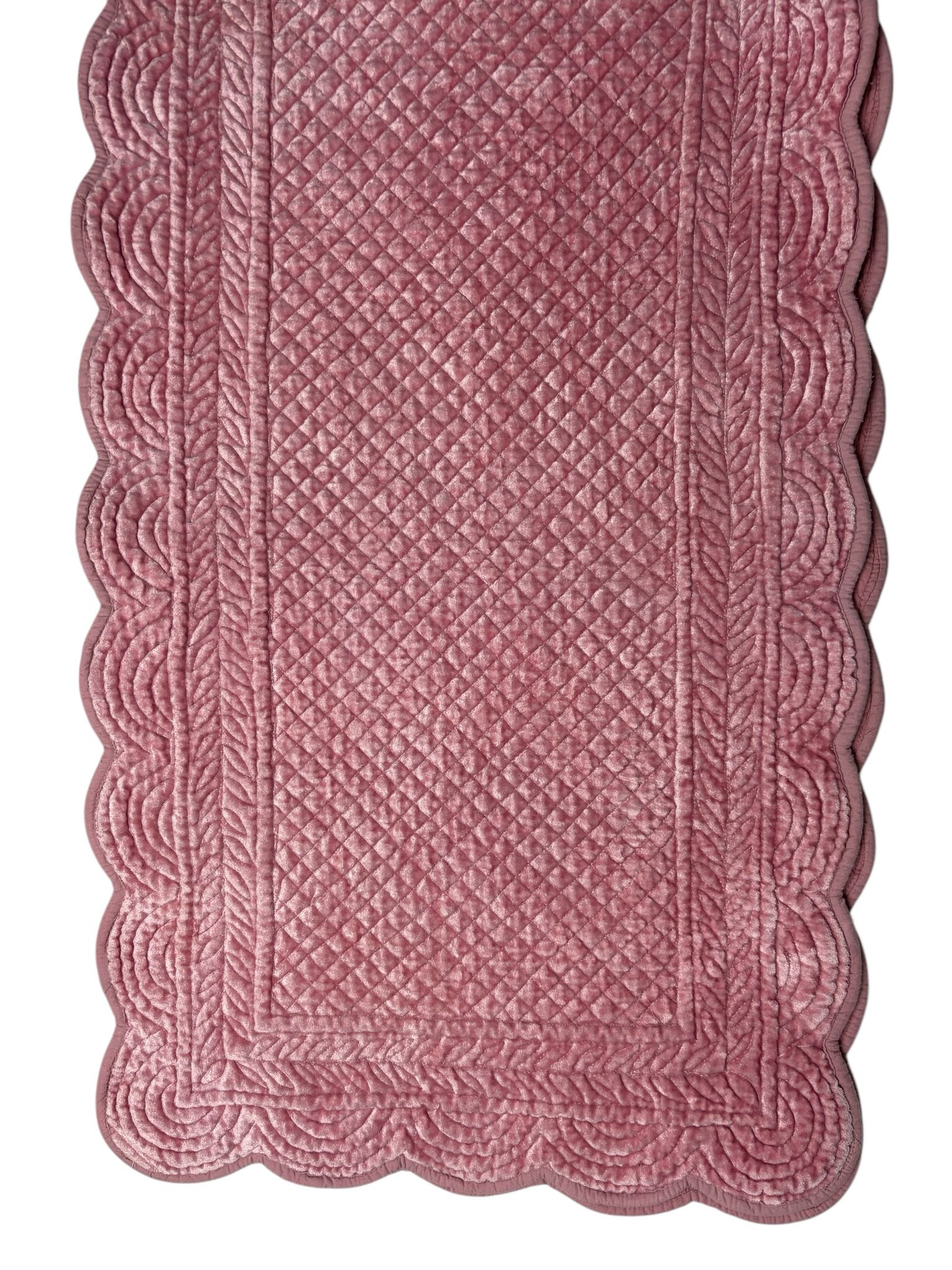 Runner in Tessuto Trapuntato Rosa 45x140 - Blanc Mariclo