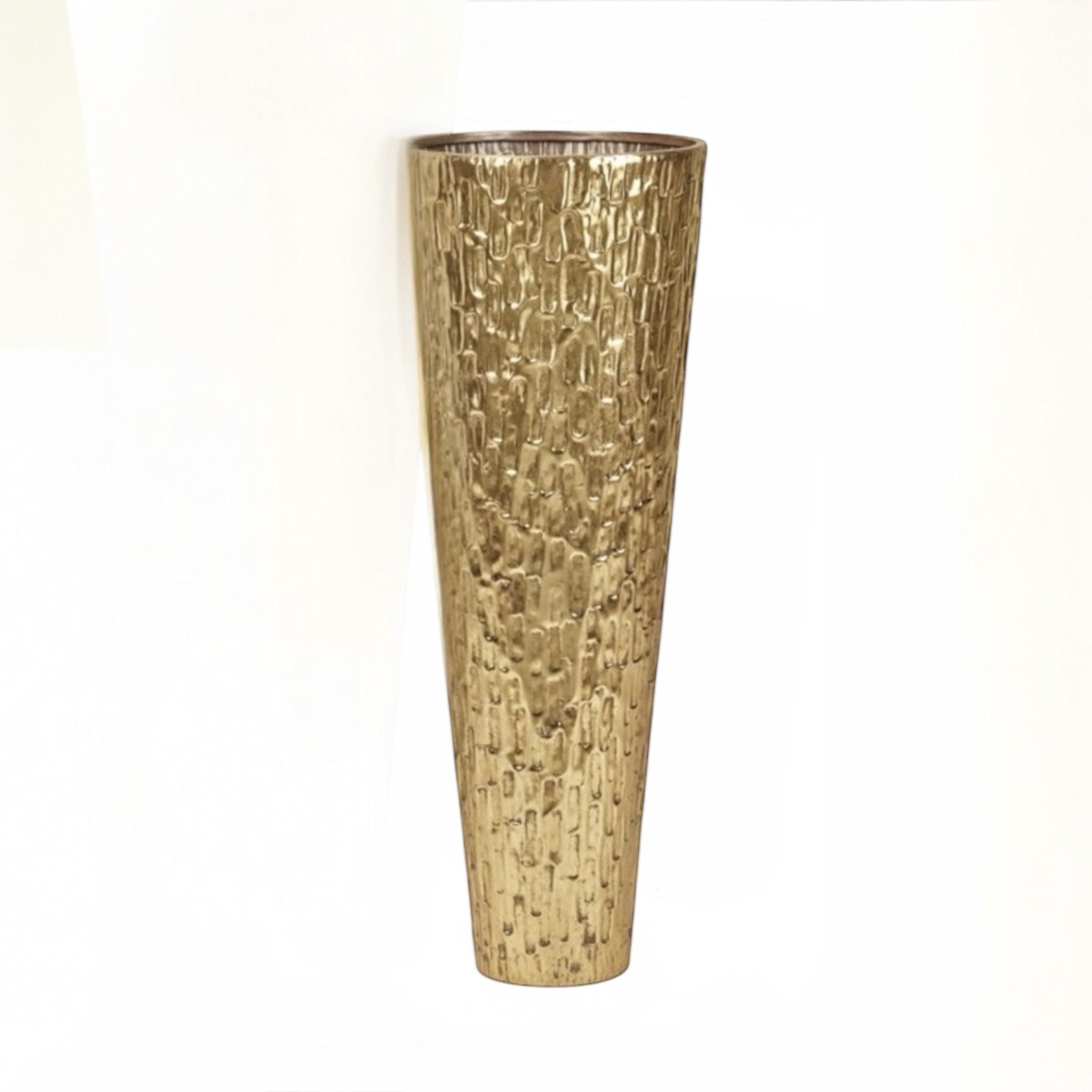 Vaso in Metallo Martellato Effetto Oro 30x80 cm - Fade