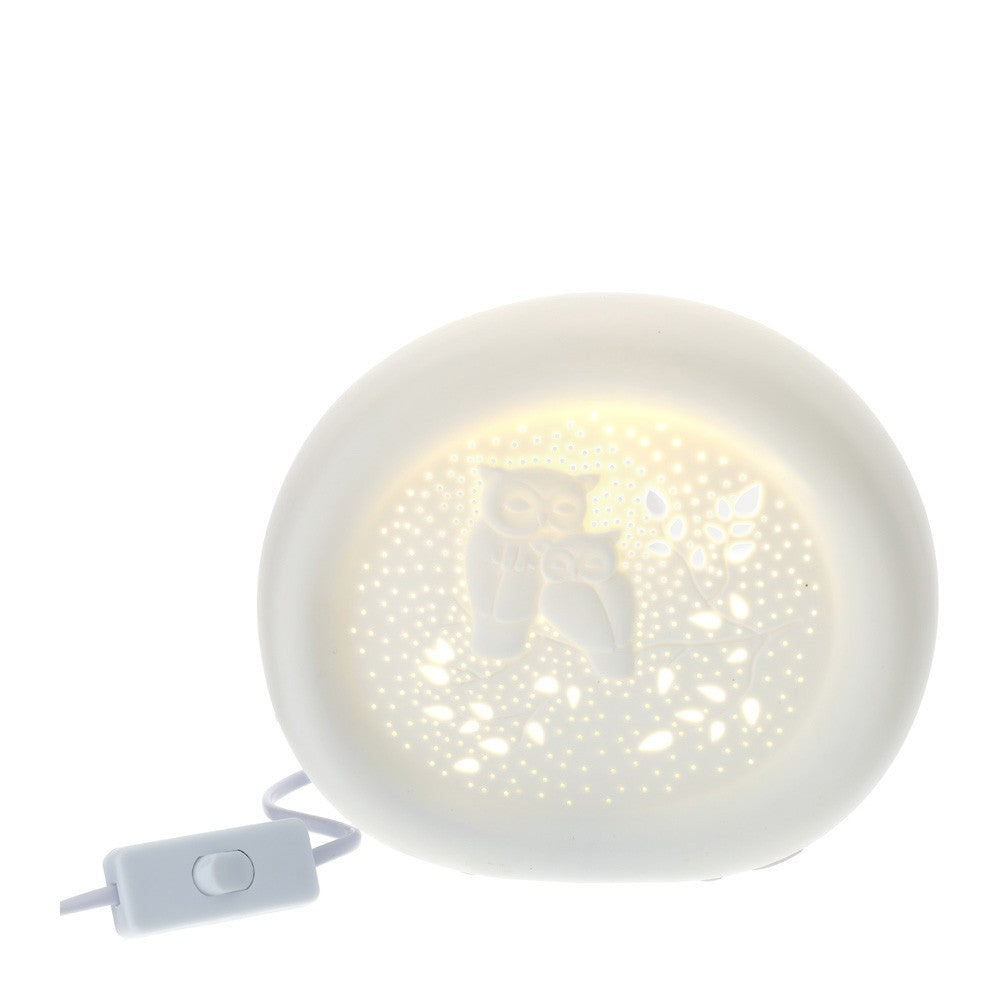 Lampada a Oblò in Porcellana Traforata