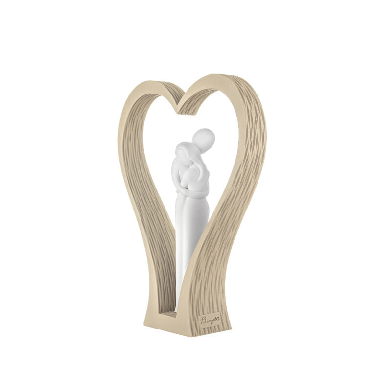 CUORE CON INNAMORATI 10 CM. LEGNO E PORCELLANA CUORE CON INNAMORATI 10 CM. LEGNO E PORCELLANA