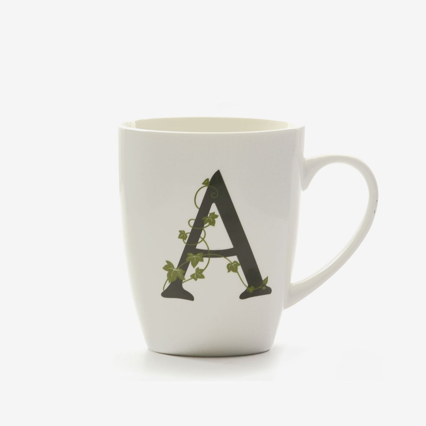 Tazza Mug in Porcellana con Iniziale Verde – La Porcellana Bianca