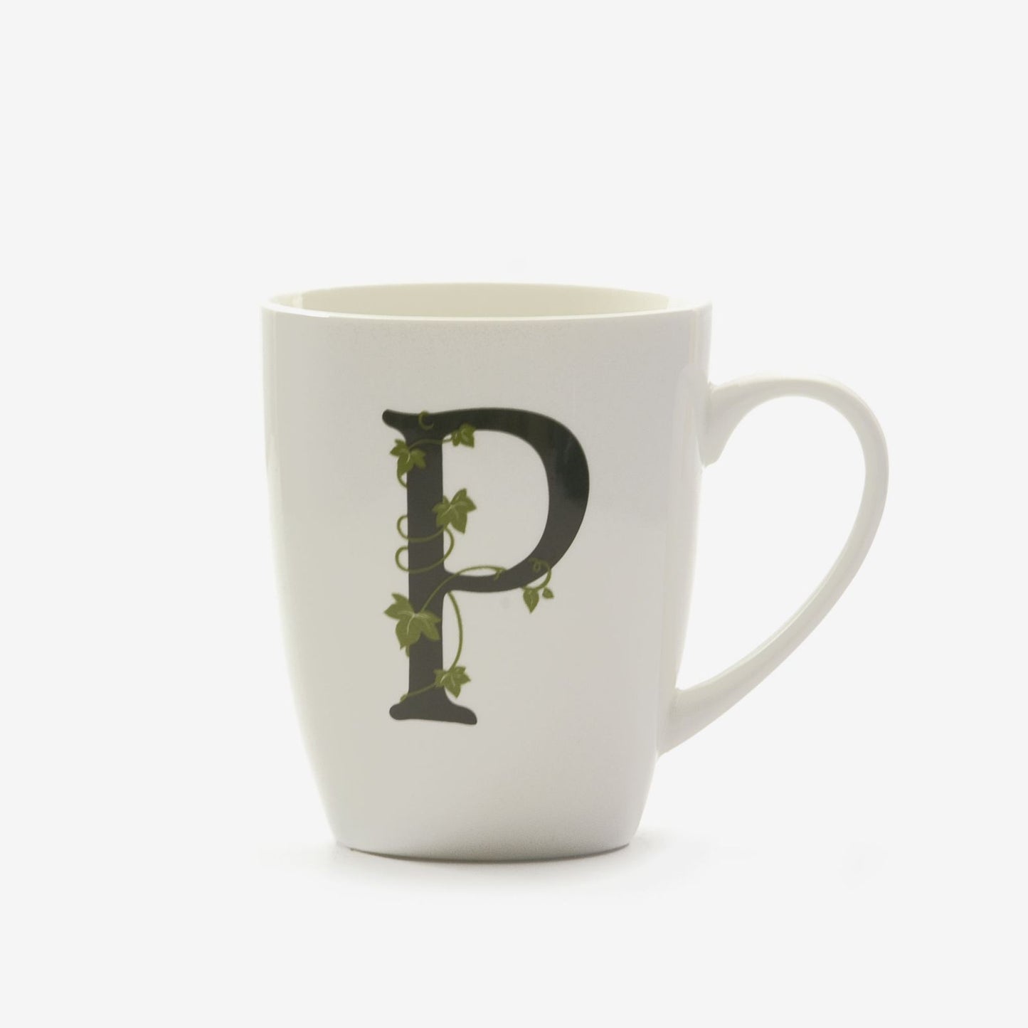 Tazza Mug in Porcellana con Iniziale Verde – La Porcellana Bianca