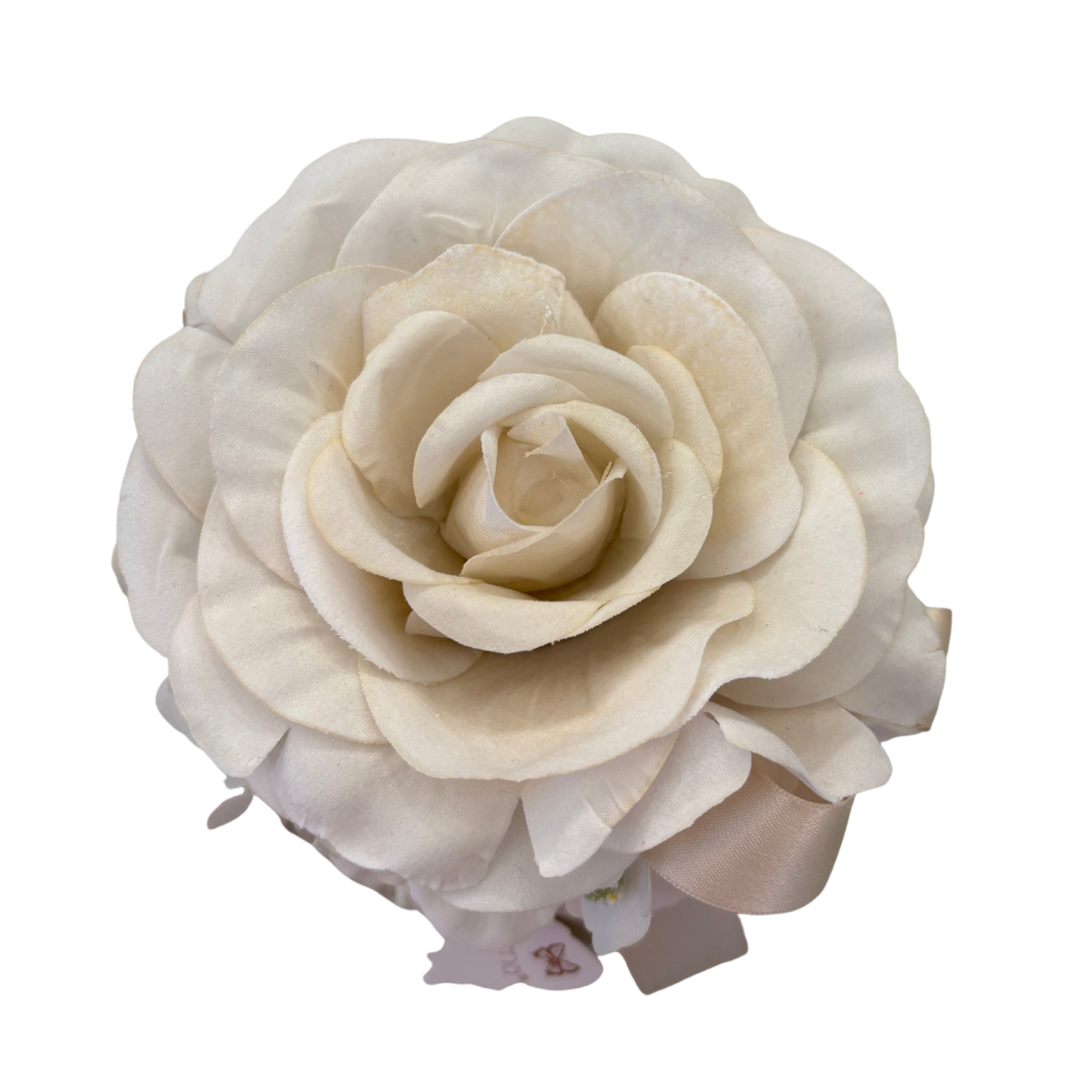 Pouf Artigianale con Una Rosa