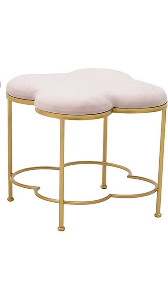 Pouf in Velluto Rosa