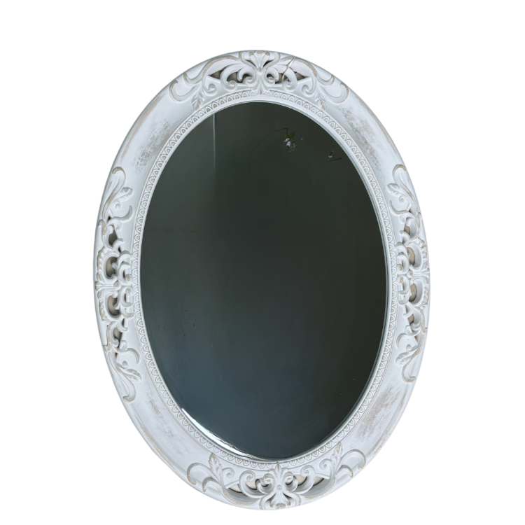 Specchio Ovale con Cornice Shabby Chic