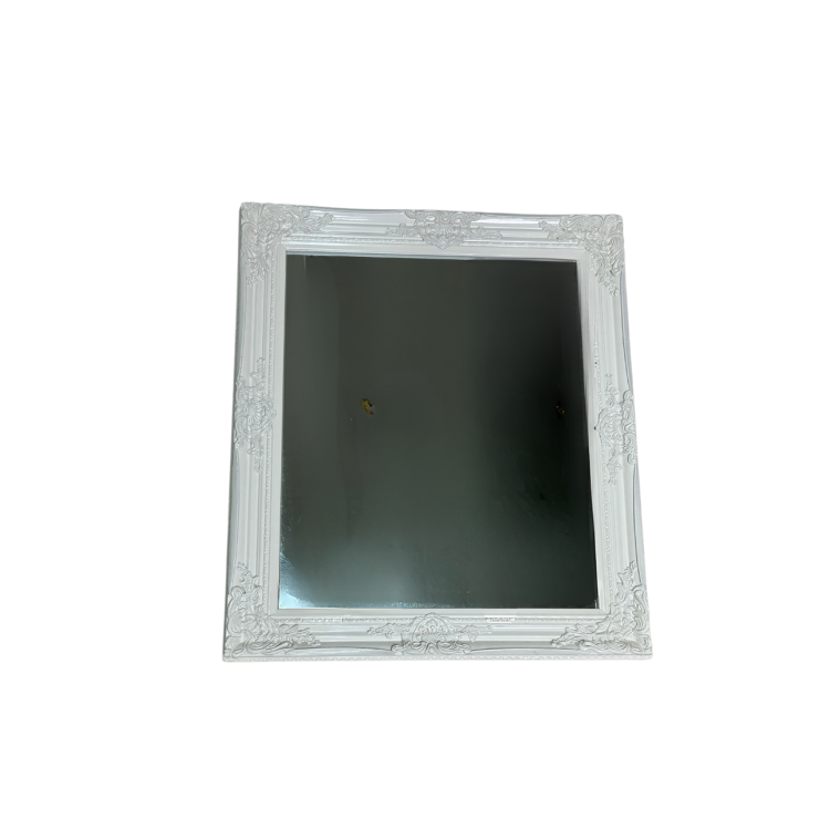 Specchio Rettangolare Shabby Chic con Dettagli in Rilievo