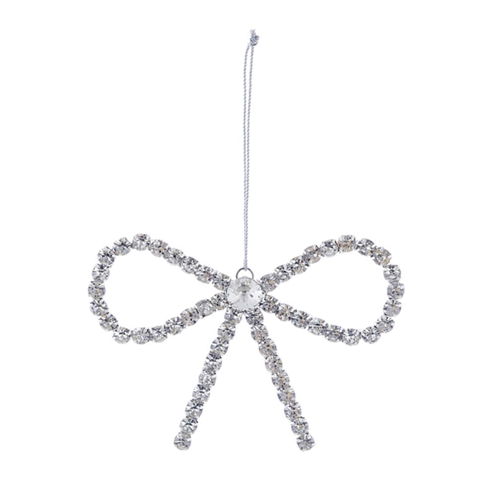 Fiocco in Metallo Argentato con Brillantini 10x14 cm - Blanc Mariclò