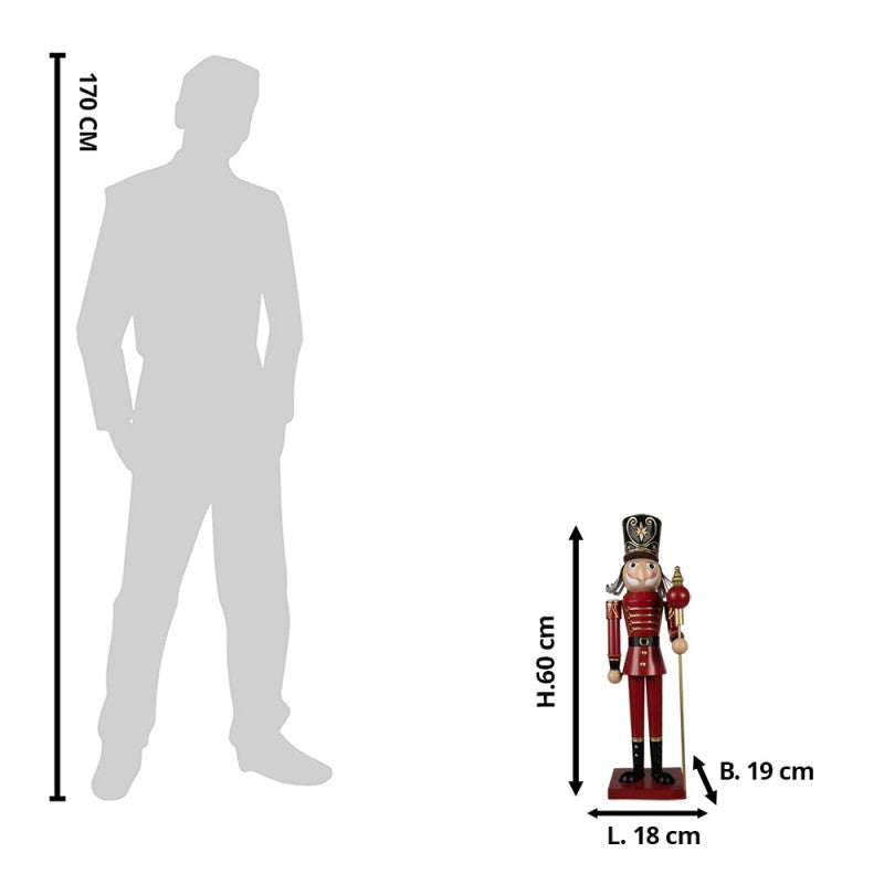Soldatino Schiaccianoci in Metallo Rosso e Nero 60 h cm - Clayre & Eef