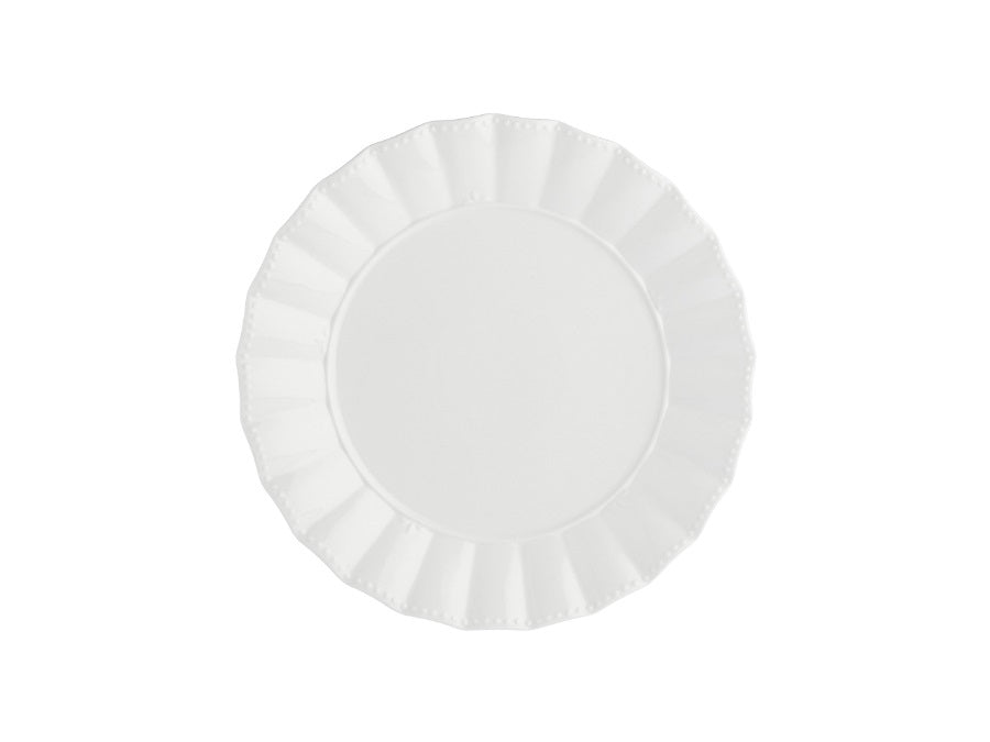 Vassoio Rotondo Ø34 cm con Angoli Smerlati – La Porcellana Bianca