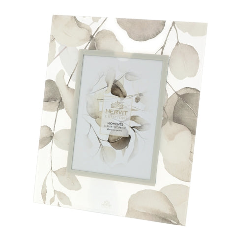 Cornice in Vetro Satinato con Disegni di Foglie Botanic 24x29 cm- Hervit