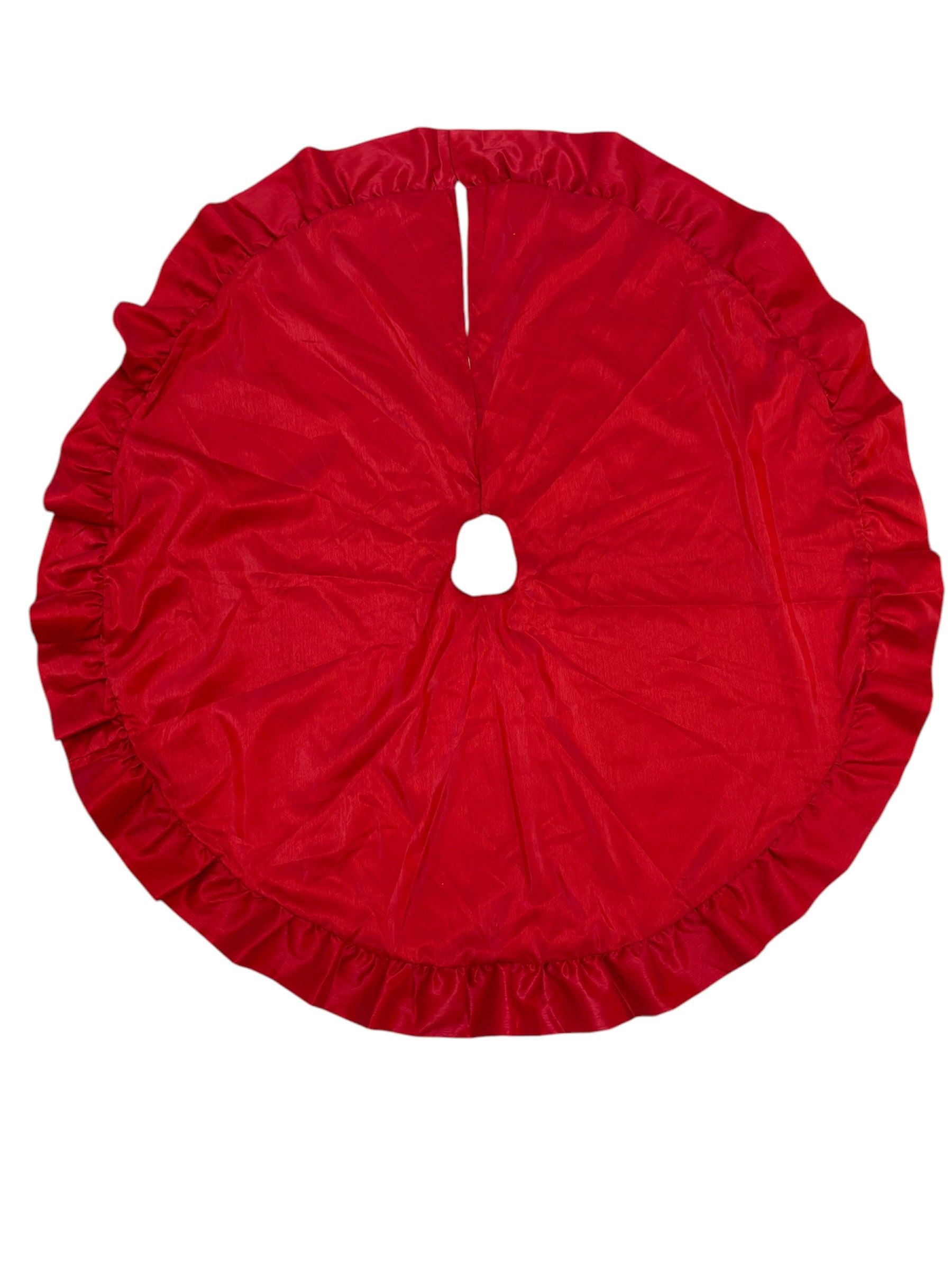 Copri Base per Albero di Natale in Raso Rosso