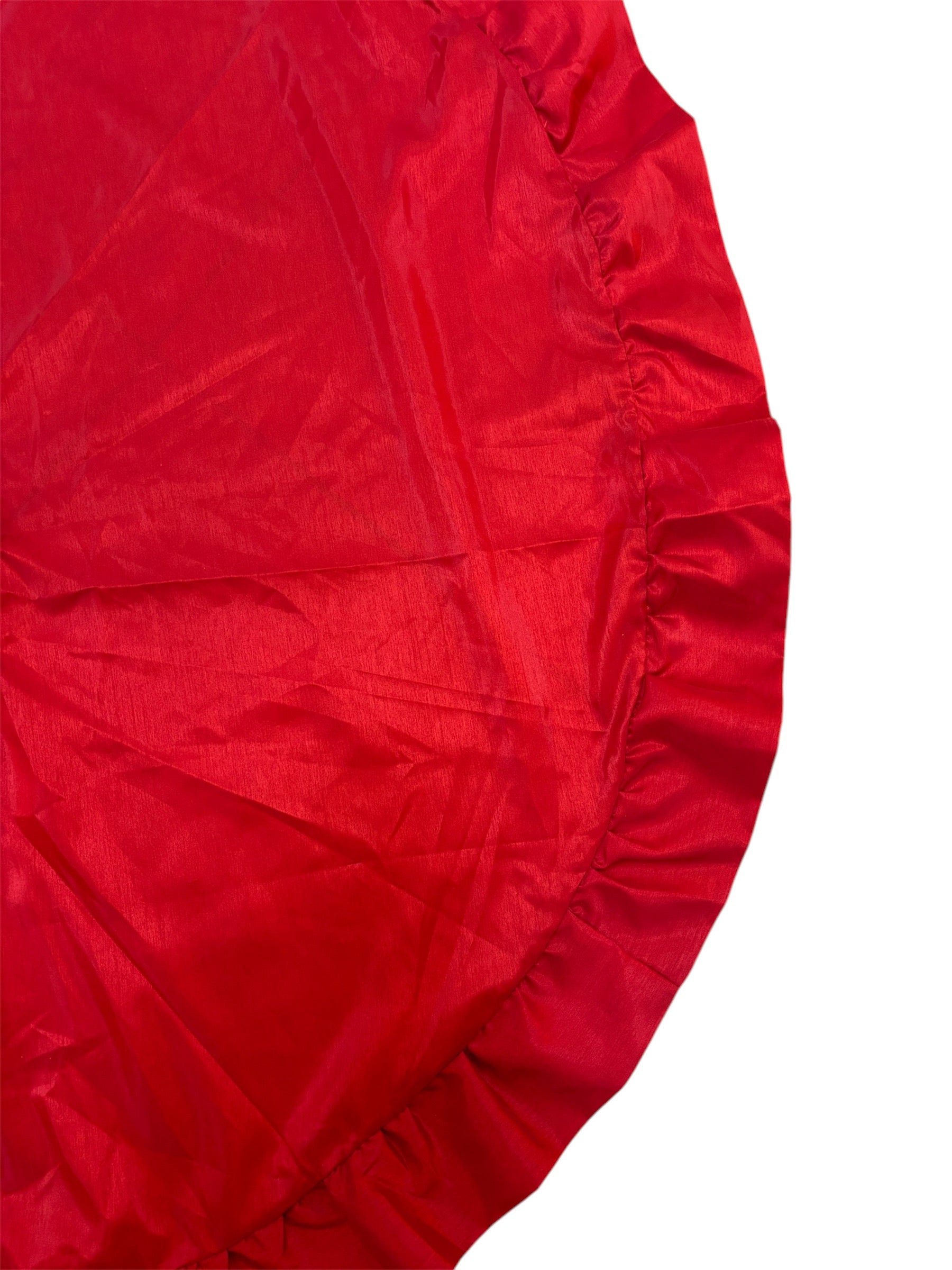 Copri Base per Albero di Natale in Raso Rosso