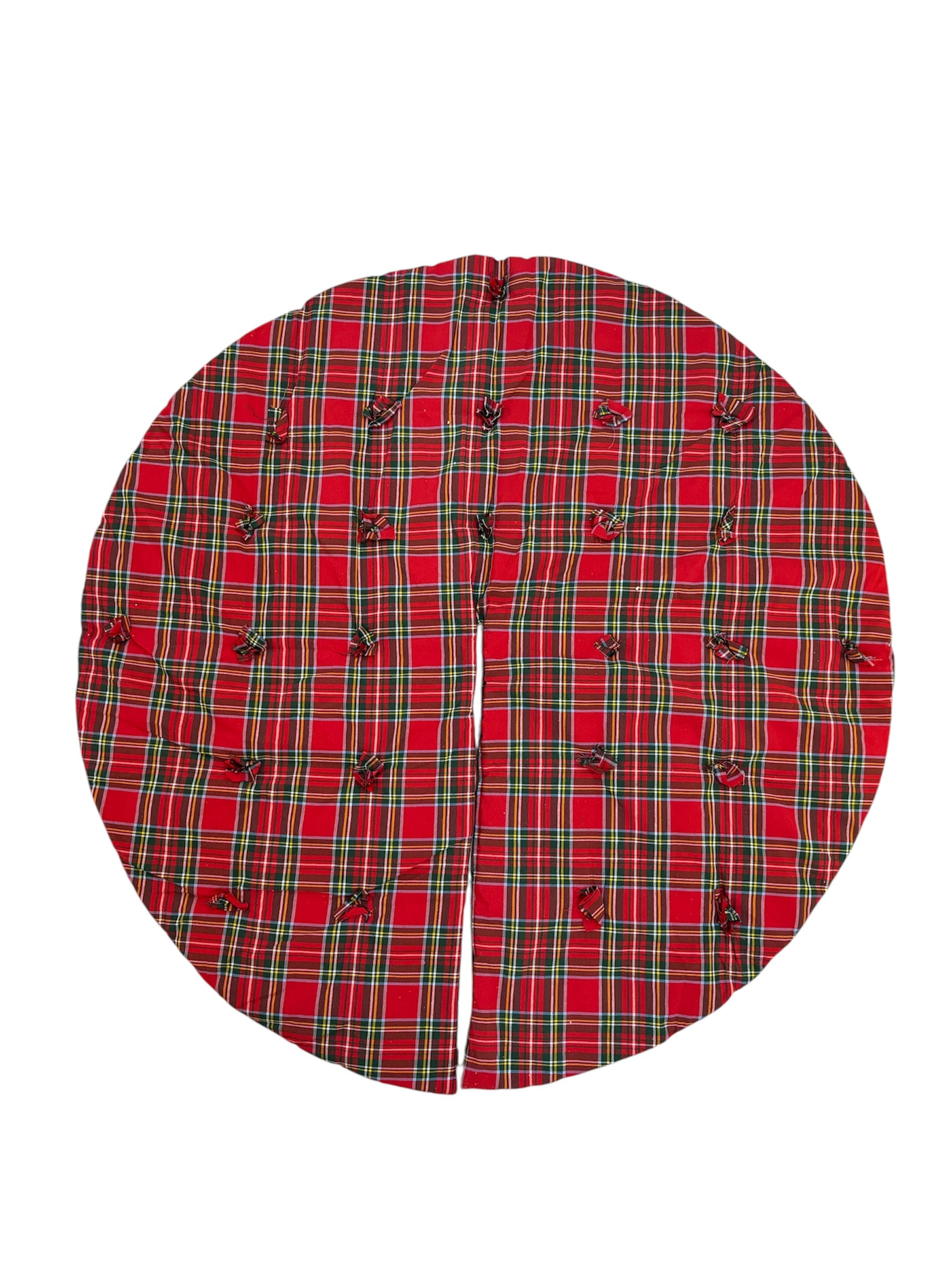Copri Base per Albero di Natale in Tartan Imbottito 125 cm